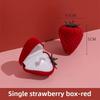 Mini Strawberry Ring Box Heart Shaped Lid Engagement Ring Display Case for Wedding Valentines Day Proposal Gift
