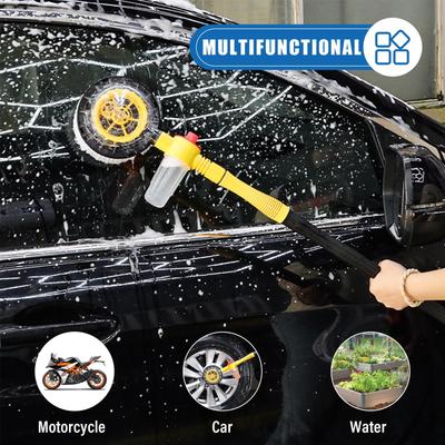 Car Rotating Water Brush Car High-Pressure Water Gun Foam Brush 360-Degree Automatic Rotation Adjustable Immersion Washing Brush