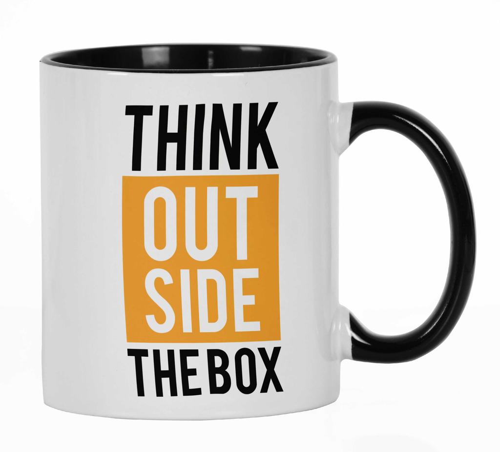 Inkdotpot Think Outside The Box Inspirational Positive Quotes 11Oz Ceramic  Coffee  Mug