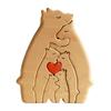 Wooden Bear Family Art Puzzle Wooden Bear Sculptures for Christmas