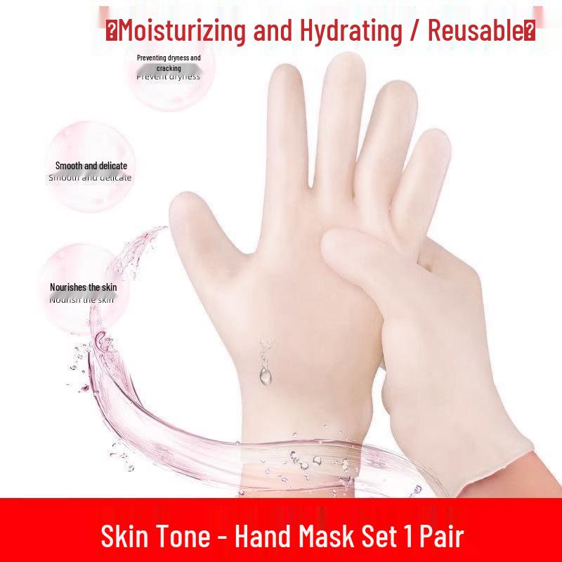 Silicone Hand and Foot Mask - Wearable Moisturizing Gel Cover for Overnight Care of Delicate Skin and Fine Lines. Ideal for Women's Hands.