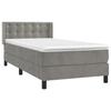 Box Spring Bed with Mattress Light Grey 80 x 200 cm Velvet