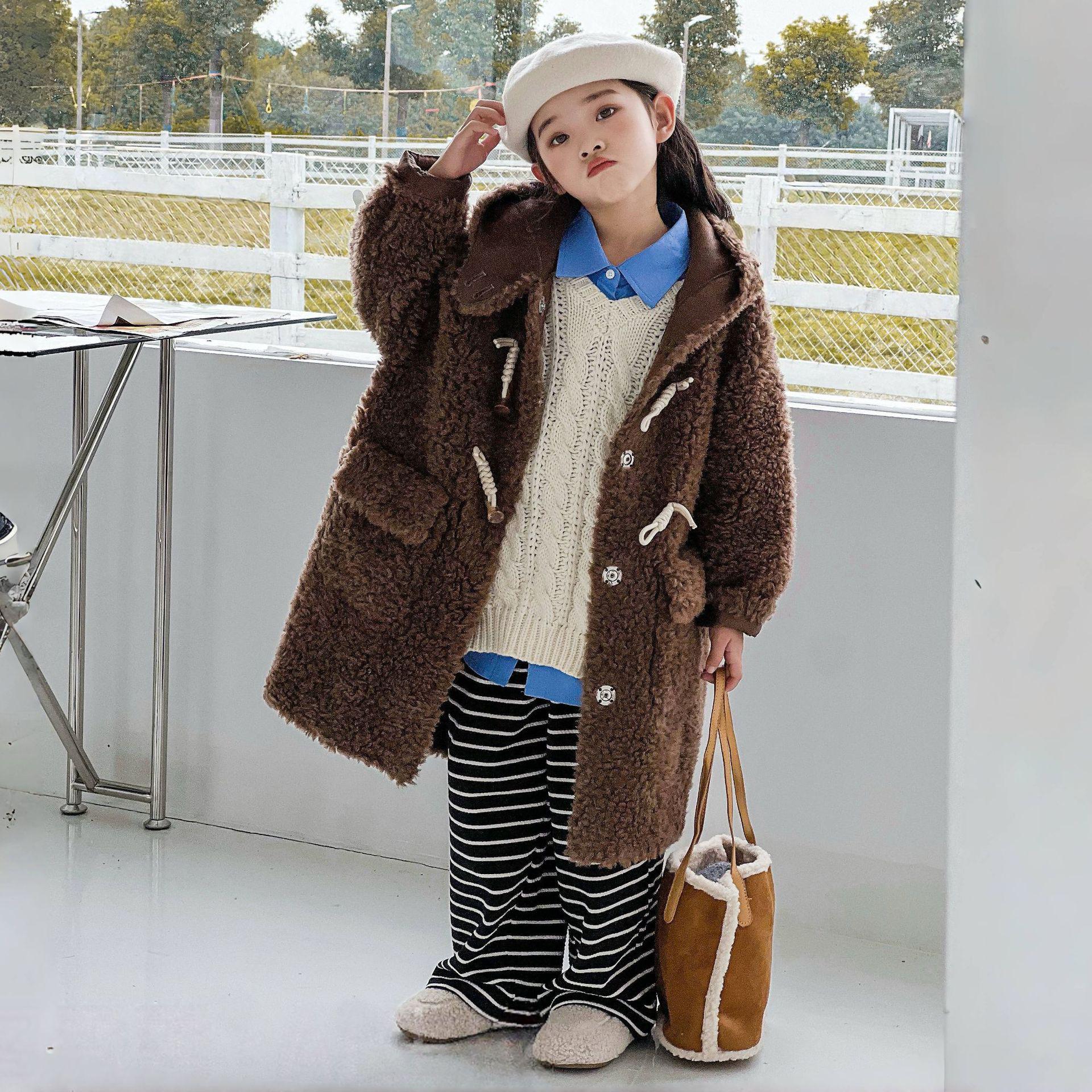 

Пальто из шерсти ягненка в корейском стиле для детей - Коллекция Осень/Зима 100cm (fits height 98-106cm)