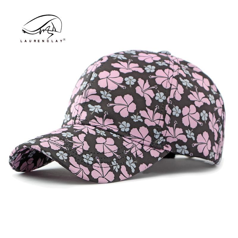 Hat Female Spring Summer Fashion Flowers Baseball Cap Outdoor Sunscreen Sunshade Hardtop Cap Tide