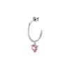 Pendientes individuales de acero con cristal rosa LPS02AQM28 para mujer