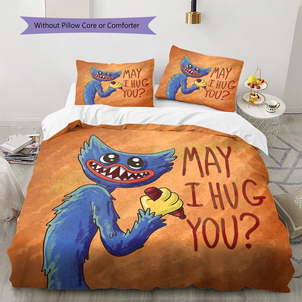 Wogi Pattern Bedding Quilt Set Home Decoration Gift (1 * duvet cover + 2 * pillowcase without core)