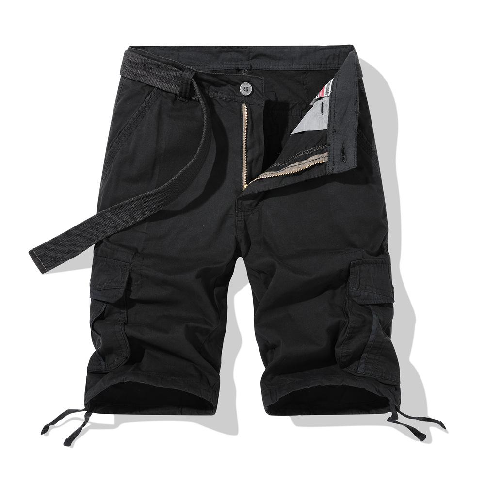 Men's Casual Cargo Shorts Multi-Pocket Cotton Work Shorts Outdoor Hiking Shorts Summer Loose Fit Tactical Knee Length Trousers