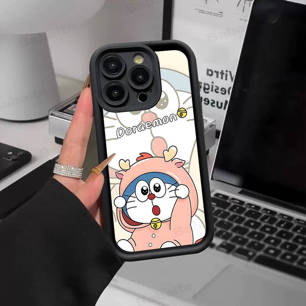 Cute Cartoon D-Doraemons Silicone Soft Phone Case For IPhone 17 16 14 13 12 11 15 Pro Max Plus Air Cover