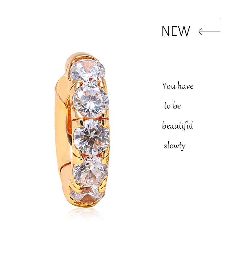 18K Gold Plated Stone Inlaid Luxury Earrings for Women - European & American Fashion Ear Cuffs