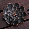 1pc Incense Holder Zen Aroma Tools Kung Fu Tea Accessory Lotus Base Multi Hole Ceramic Stick Stand Elegant Decor
