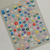 Dopamine 5D Embossed Smile Face Five-Petal Flower Nail Art Stickers