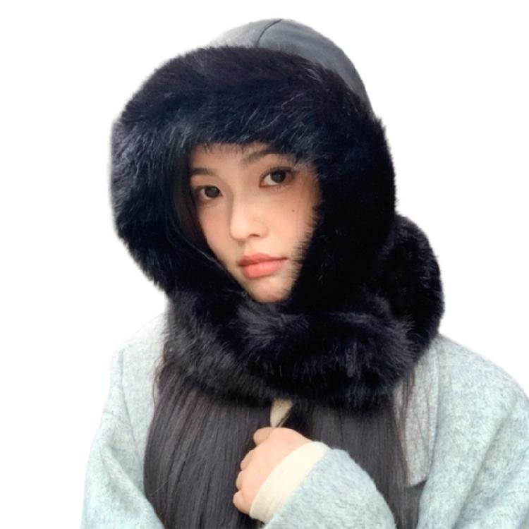 Adult Plush Earflap Hat Outdoor Windproof Ear Protect Furry Hat for Outdoor