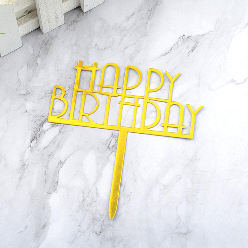 Gold & Black Mirrored Acrylic Cake Topper
