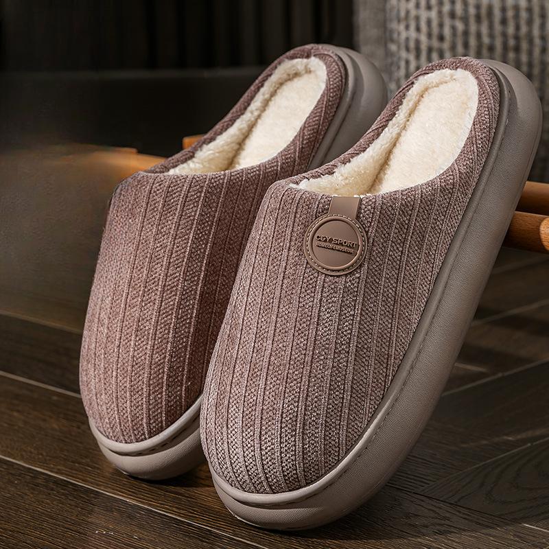 

Новый стиль тапочек: Домашние толстоподошвенные, противоскользящие, флисовые, теплые и утепленные хлопком тапочки Fits 43-44 кофейный