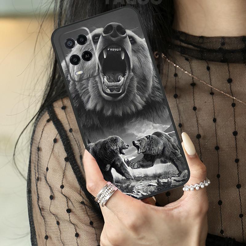 Cute Grizzly Bear Case For Oppo A5 Pro A15 A17 A57 A77 A18 A38 A58 A78 A98 A94 A74 A54 A40 A60 A80 A96 A76 A16