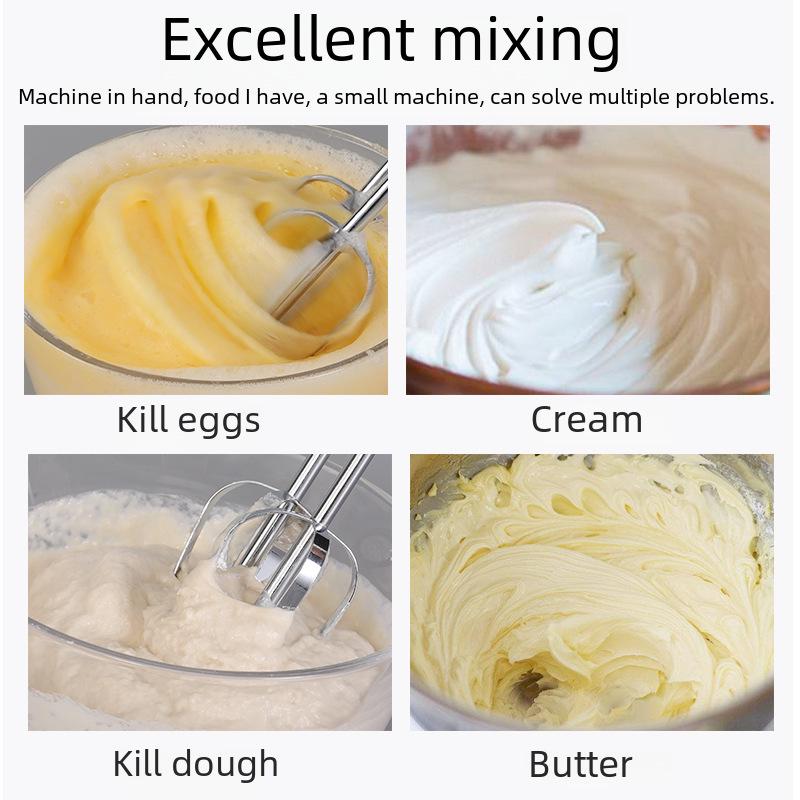 Compact Electric Egg Beater for Whisking, Cream Stirring, and Dough Mixing