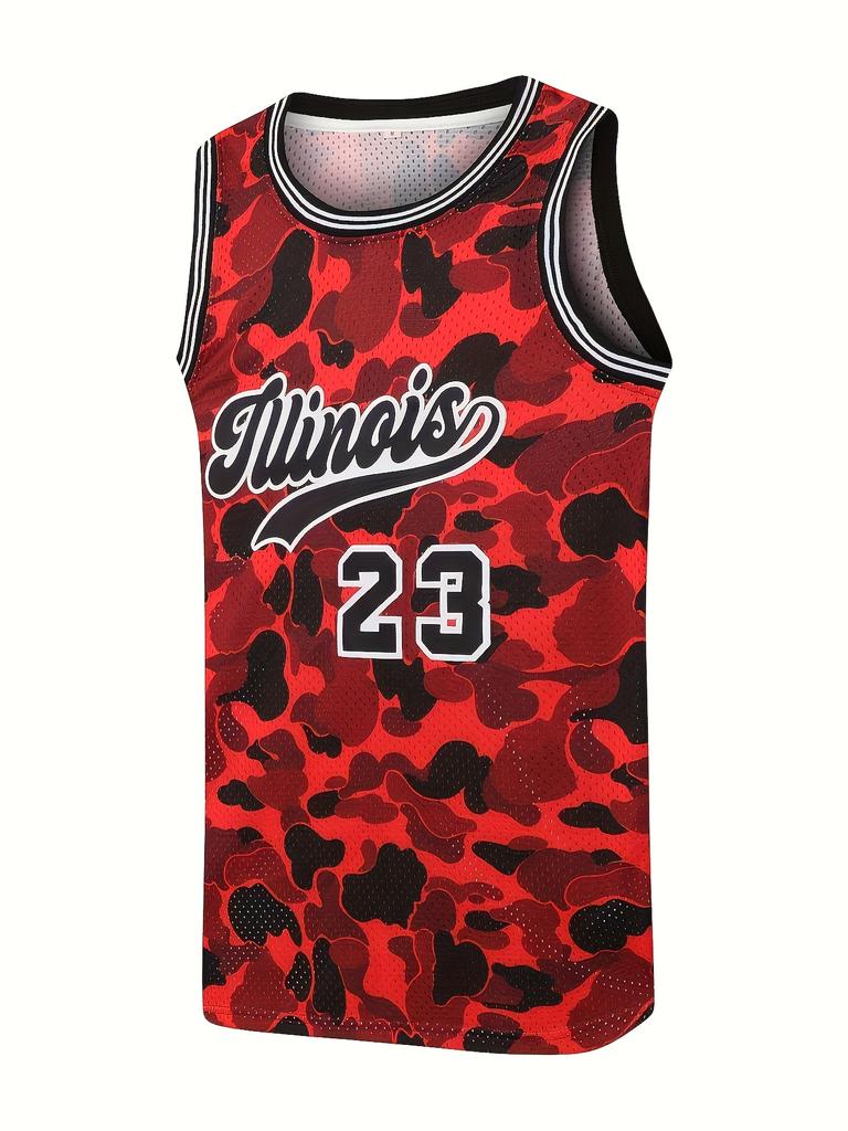 Men's #23 Embroidered Basketball Top, Fashionable Tank Top for Men