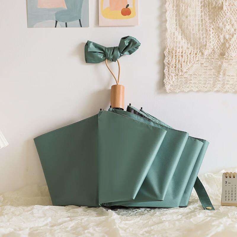 Blackout Folding Umbrella with Wooden Handle