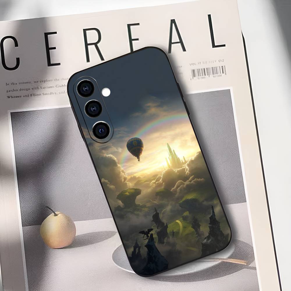 Soft Silicone Black Phone Case W-Wizard of O-OZ Great And Terrible Design for Samsung Galaxy A73/A72/A71/A70/A53/A52/A51 Series