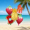 5pcs Summer Cool Fruit Balloon Set Birthday Decoration Hawaiian Fruit Party Tropical Fruit Decoration Foil Balloons