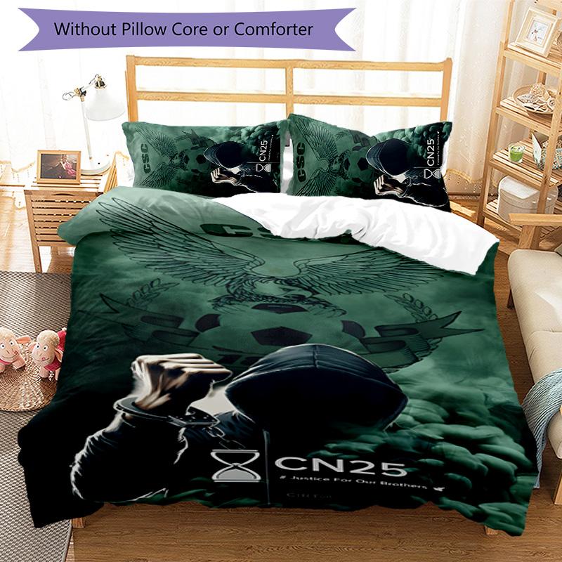 CSC 3pcs Bedding Set Duvet Cover Closure Includes 1 Duvet Cover & 2 Pillowcases for All Seasons Bedroom Home Dorm Decor