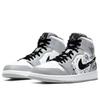 Jordan Air Jordan 1 Cushioning Slip Resistant Mid top Vintage Basketball Shoes Men's Gray White 554724-092(Team366-)