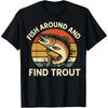 Funny Colorful Trout In A Row For Fishing Graphic T Shirts Men Women Pure Cotton Humor Tee Short Sleeve Unisex Loose Clothing