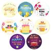 EDEN Cute Colorful Happy Birthday Gift 8 Approximately 500 Stickers Stickers X 8 Perfect for Decorating Birthday Gifts Stickers, Designs, 2.5cm Round,