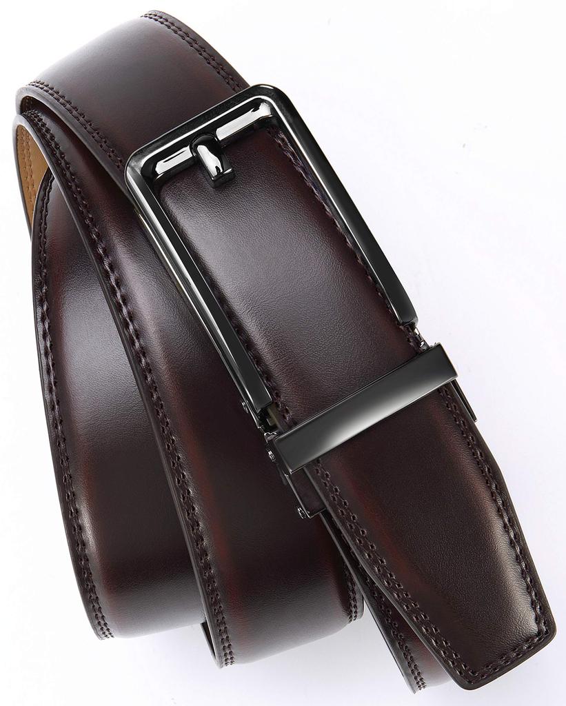 CHAOREN Business Belt Plus Genuine Leather Easy to No Stepless Multiple 35mm Box Included Men's - Auto-Lock, Size, - Use, Holes, Adjustment, Sizes,