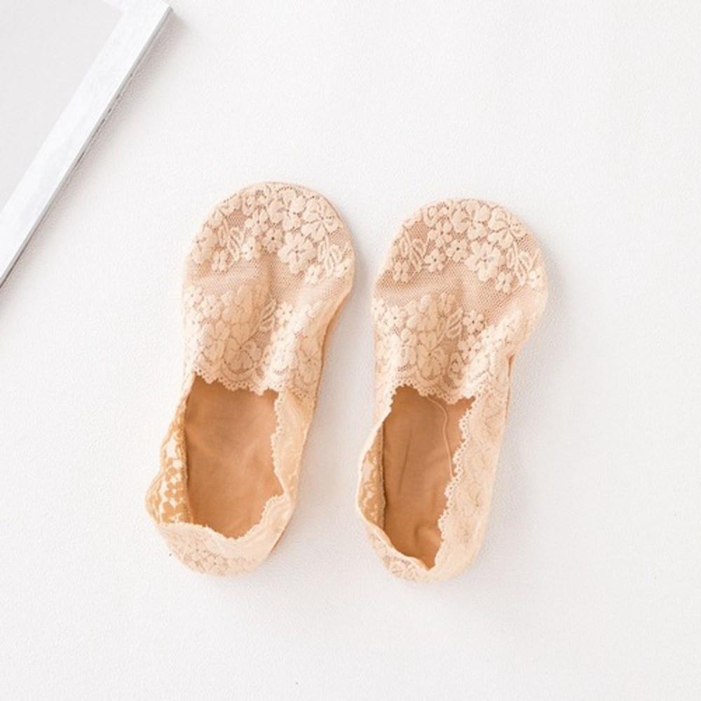 Breathable Fabric Invisible Socks Lace Design Non-Slip Socks Transparent Low Cut Socks  Summer Wear