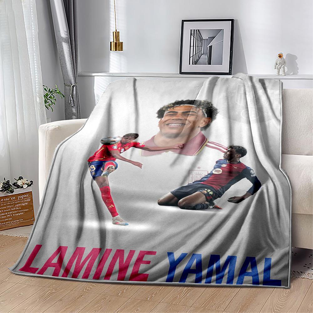 Lamine Yamal's Barcelona Player Celebration Blanket Warmthful Decor Great for Office Bed Sofa Four Seasons Universal Digital Print Gifts For Family Or