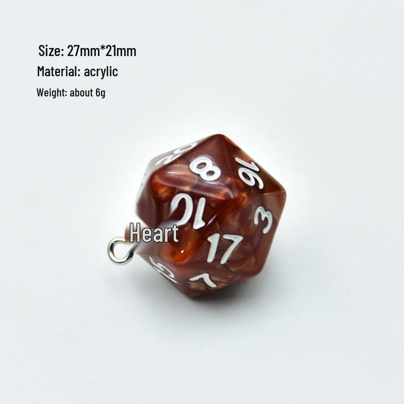 Cross-Border 20-Sided Acrylic Dice with Pearl Texture for Role-Playing DIY Accessories