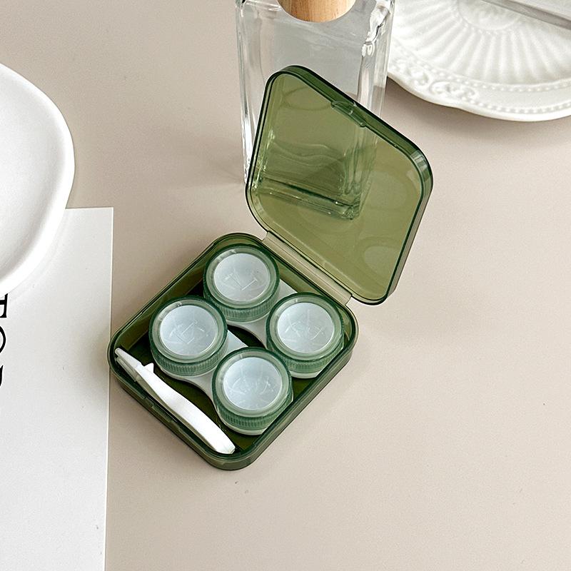 Красота Футляр для контактных линз Фиолетовый Футляр для контактных линз Портативный контейнер для контактных линз Дорожный набор Футляр для хранения линз 65*72*22mm