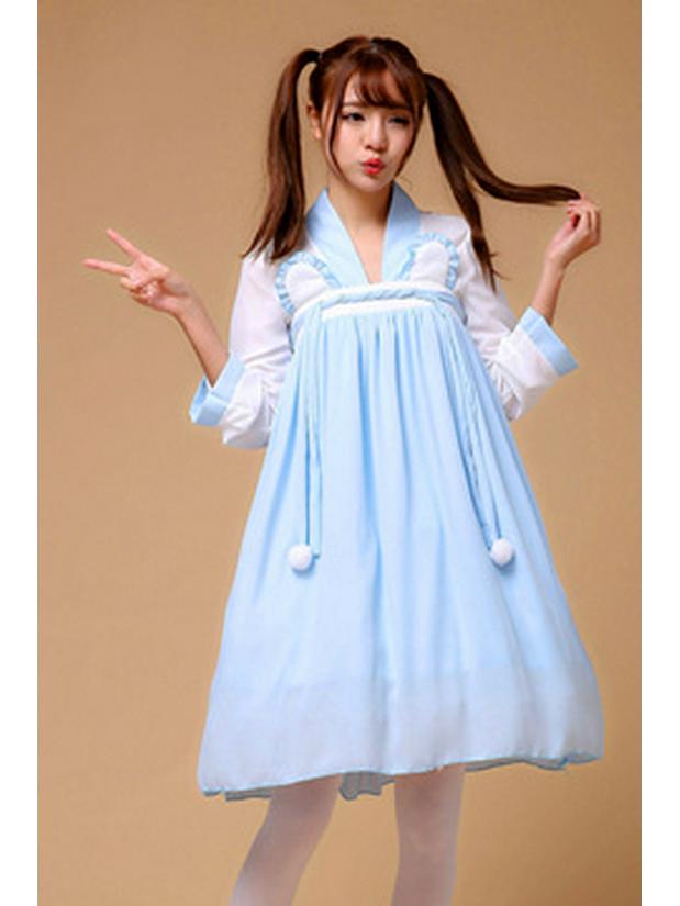 Alice In Wonderland Sky Blue Maid Cosplay Costume