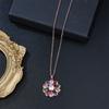 Colorful rose gold ladies flower necklace Design Sense Luxurious Pendant Necklace For Woman Fashion Jewelry