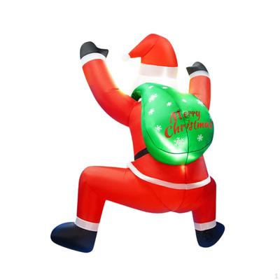 6ft Hanging Christmas Inflatables Santa Claus Decoration with LED Funny Decorative Large Ornament