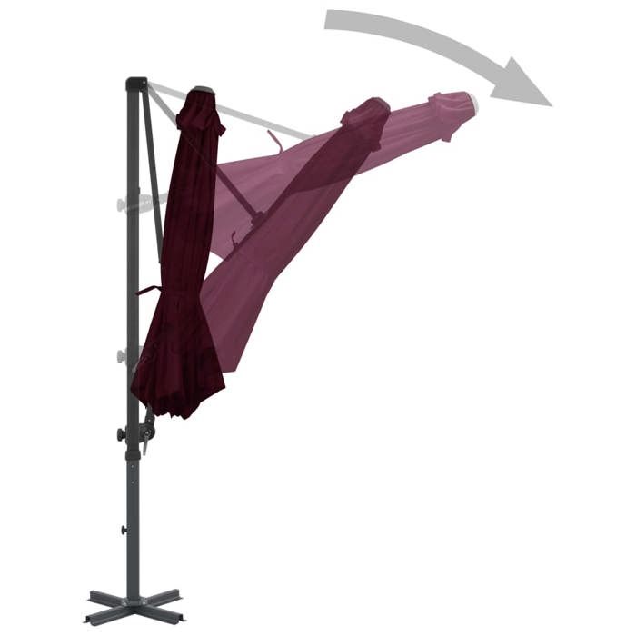 VidaXL Parasol de Jardin en Porte-à-faux avec Mât en Aluminium, Pare-soleil de Patio, Abri de Soleil, Parasol de Terrasse 312306