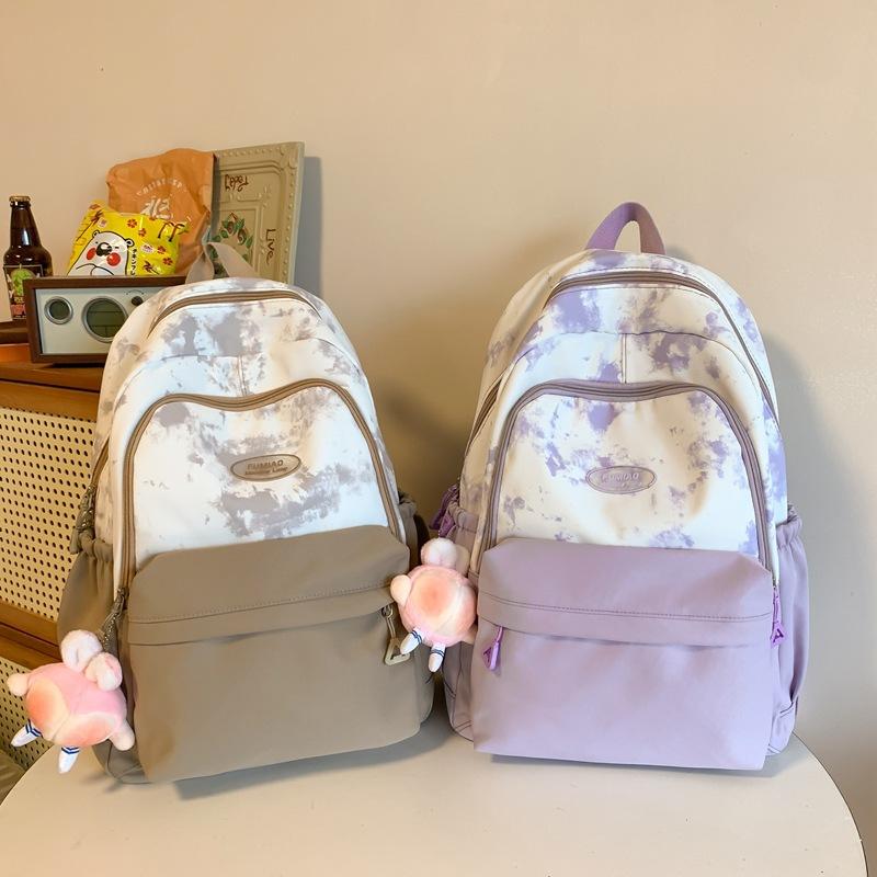 School Bag Girl Junior High School Student Large Capacity High School Backpack Graffiti Cute High School College Student Casual Backpack