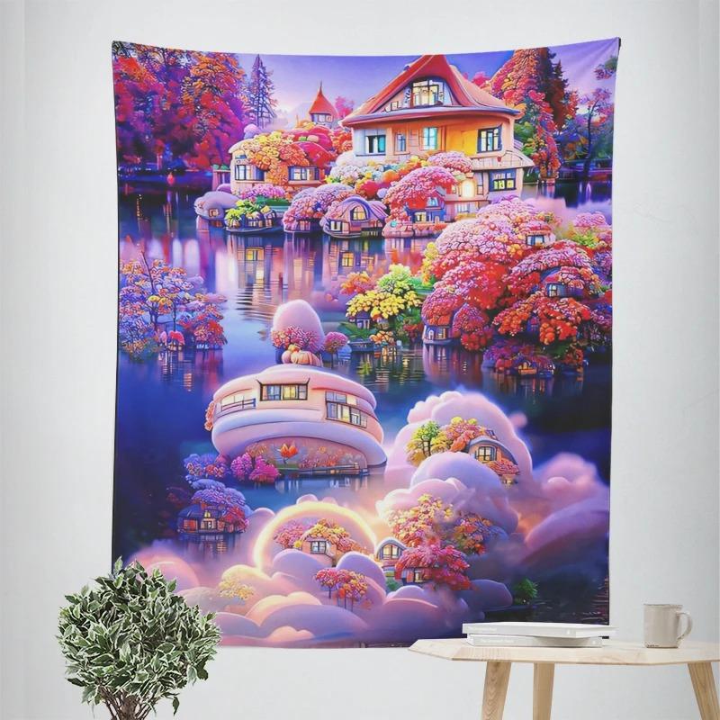 Декоративный гобелен «Сцена из усадьбы мечты» для домашнего декора — фото 12