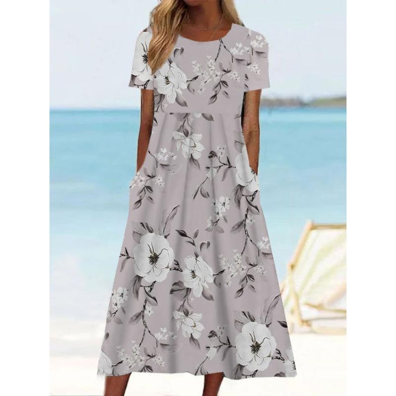 BITCED Fashion Summer Spring Short Sleeve O-Neck Casual Dresses