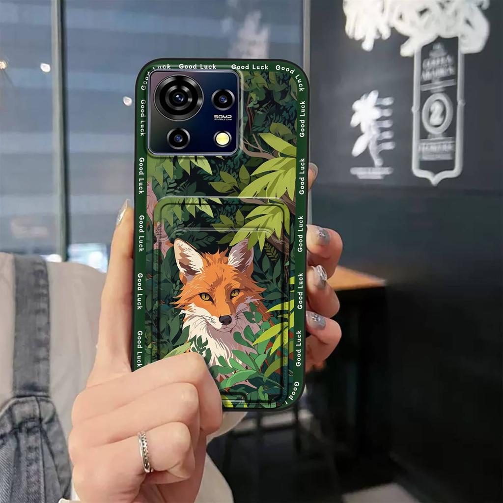 Card Slot Silicone Phone Case For ZTE Blade V50 Vita Fashion Design Dirt-resistant Waterproof Durable Anti-dust Card Bag