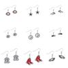 Steelers Heart Pendant Earrings With Crystals For Football Fans Women Jewelry