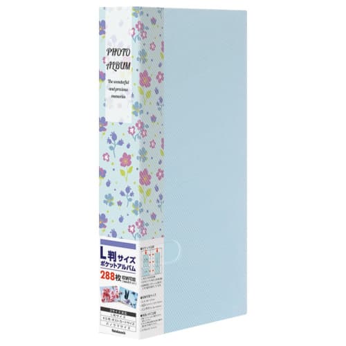 

Nakabayashi Pocket Album Photo Holder L Size 288 Pieces Floral Pattern Blue PHE2288A-B