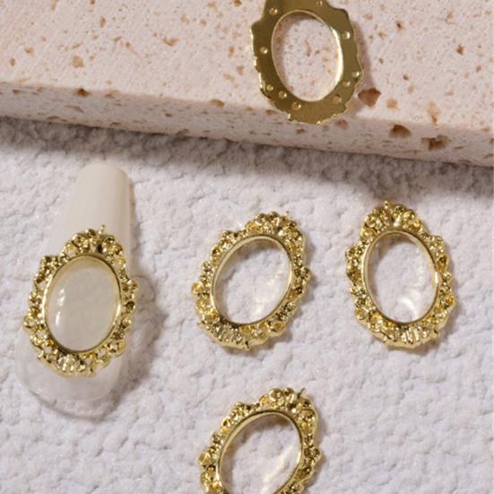 5Pcs/Set DIY Painting Frame Shape Nail Decor Exquisite Stylish Metal Manicure Art Decor