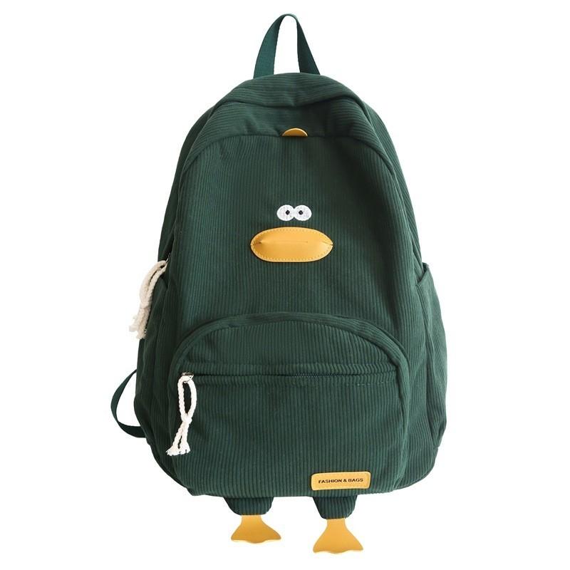 Cute Cartoon Velvet Duck Backpack For Girls Breathable School Bag High School Korean Style Shoulder Bag