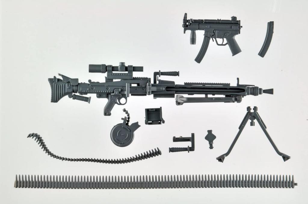 TOMYTEC GeoColle Combat Weapons Series DCML02 Machine Gun Set A NON Scale Plastic Model 323075 Molding Color (Gray