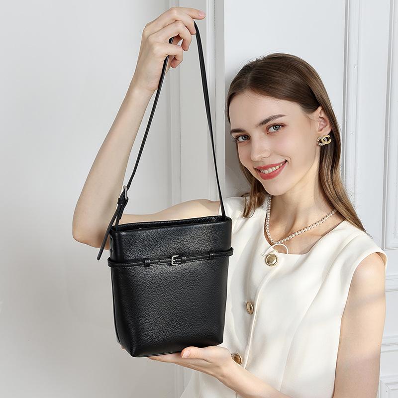Bucket Bag - Genuine Leather - Commuting Crossbody Bag - Single Shoulder Bag Under The Arm - Phone Bag