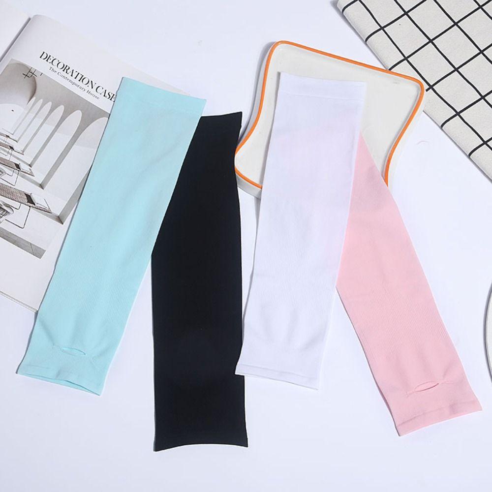 Ice Silk Fingerless Sleeve Sun Protective Summer Arm Sleeve Cute Children Ice Sleeve  Summer