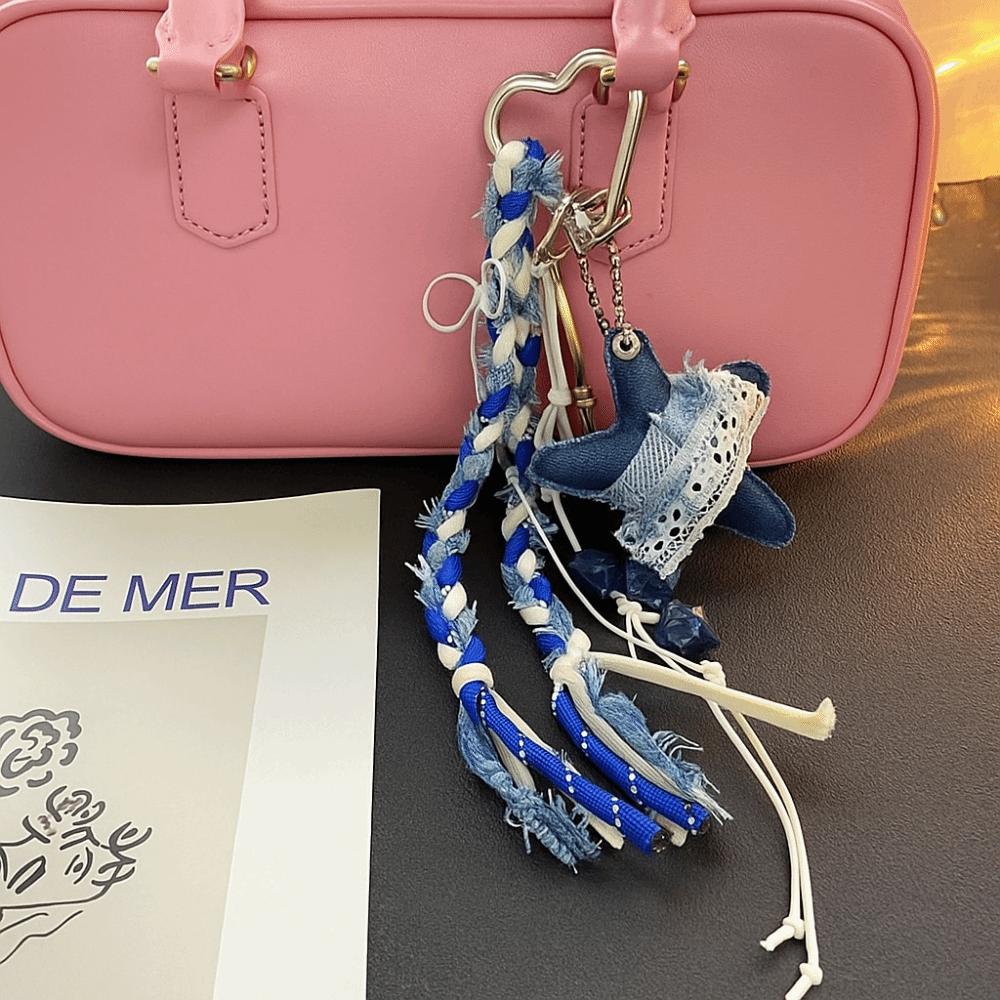 

High-grade Star Keychain Bag Charm Love Tassel Keyring Friends Birthday Gifts style B