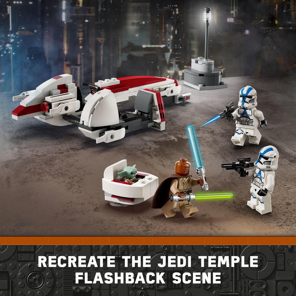 LEGO Star Wars BARC Speeder Útěk Hračka Mandalorian Stavebnice pro děti 4. květen je s tebou Dekorace Kellanbek a Grogu Hračky Star Wars
